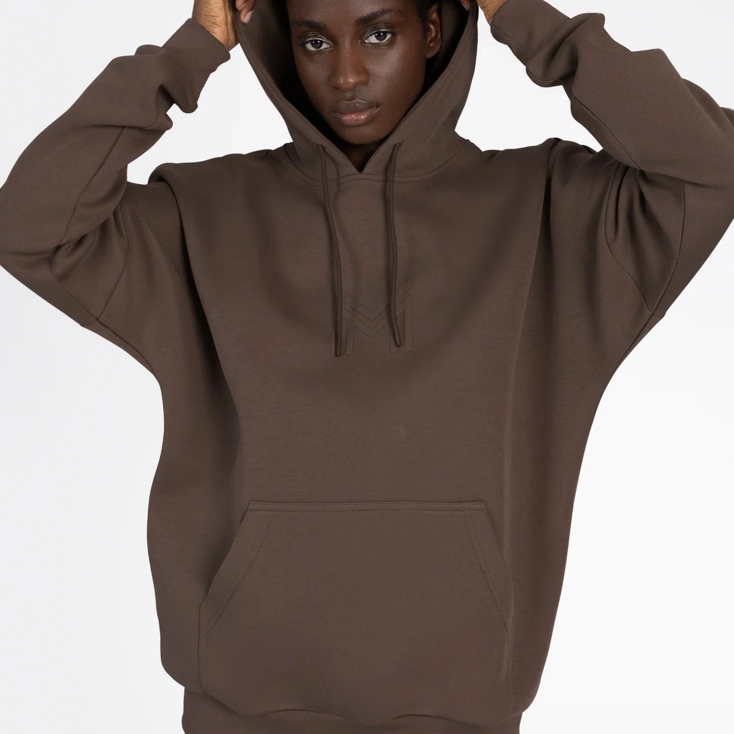 Maximilian Equestrian Icon Oversized Hoodie, mocha