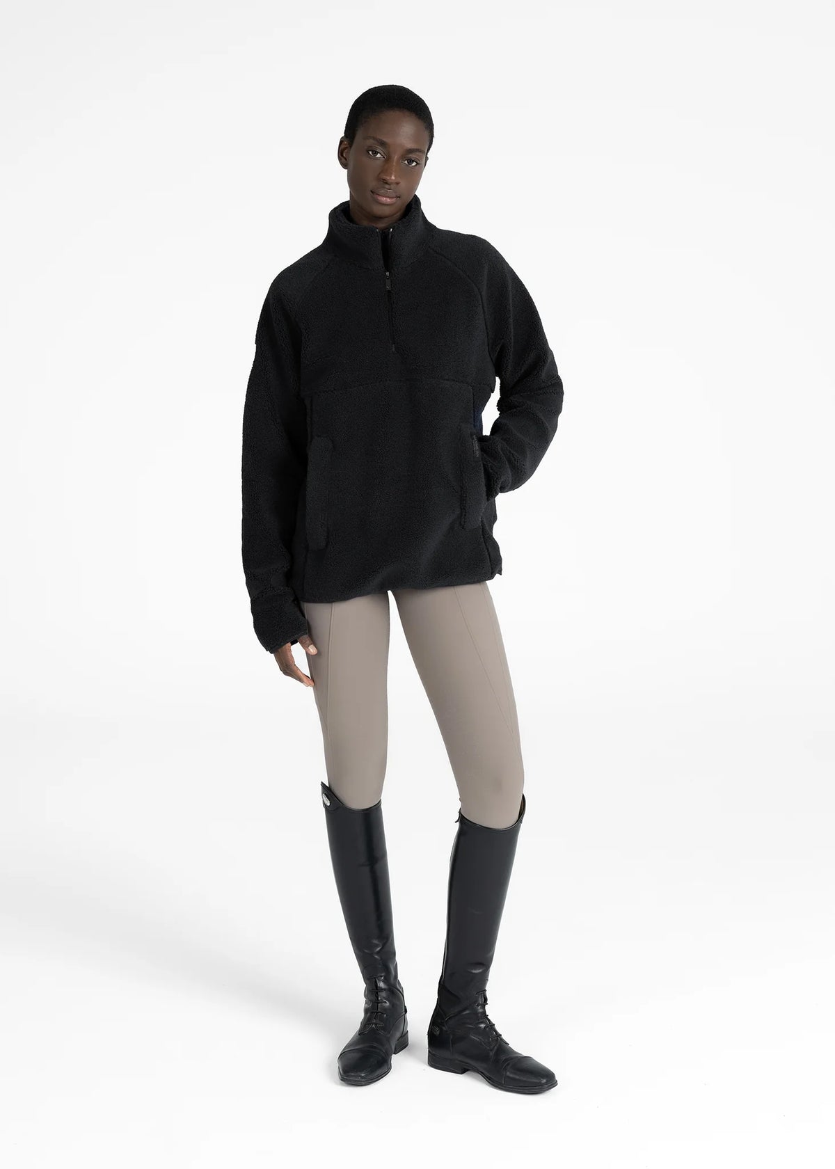 Maximilian Equestrian Women Clan Teddy Halfzip, fekete