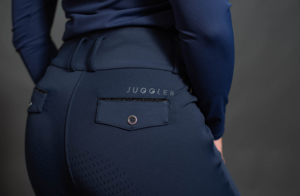 Juggler Equestrian, Glitter Compression Navy Lovaglónadrág