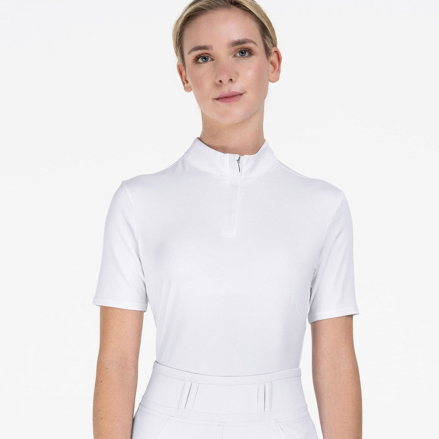 Short-sleeved competition polo shirt, white