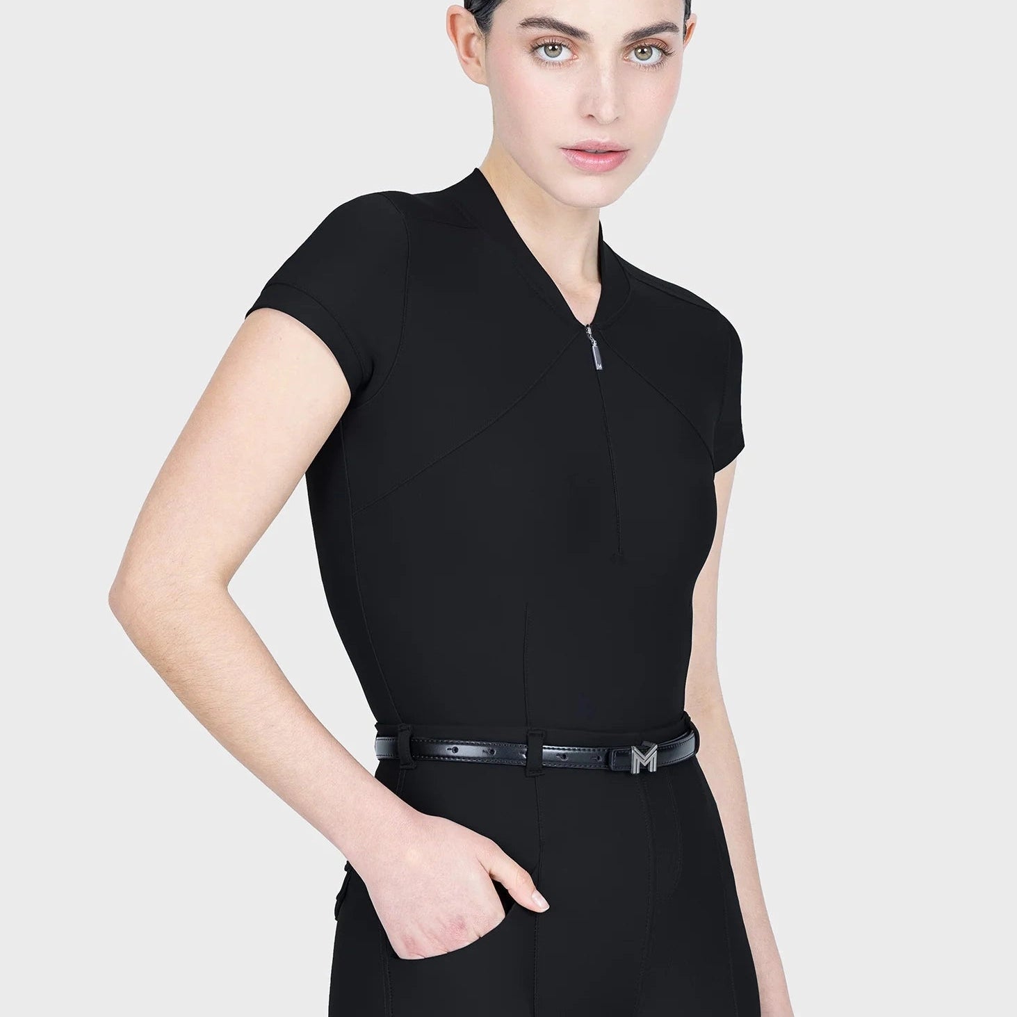 Maximilian Equestrian Veyla rövidujjú felső, fekete