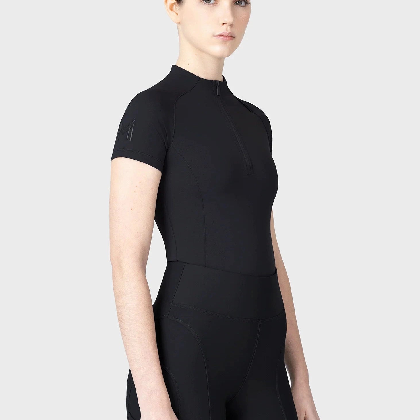 Maximilian Equestrian Origin Short Sleeve Top, Black