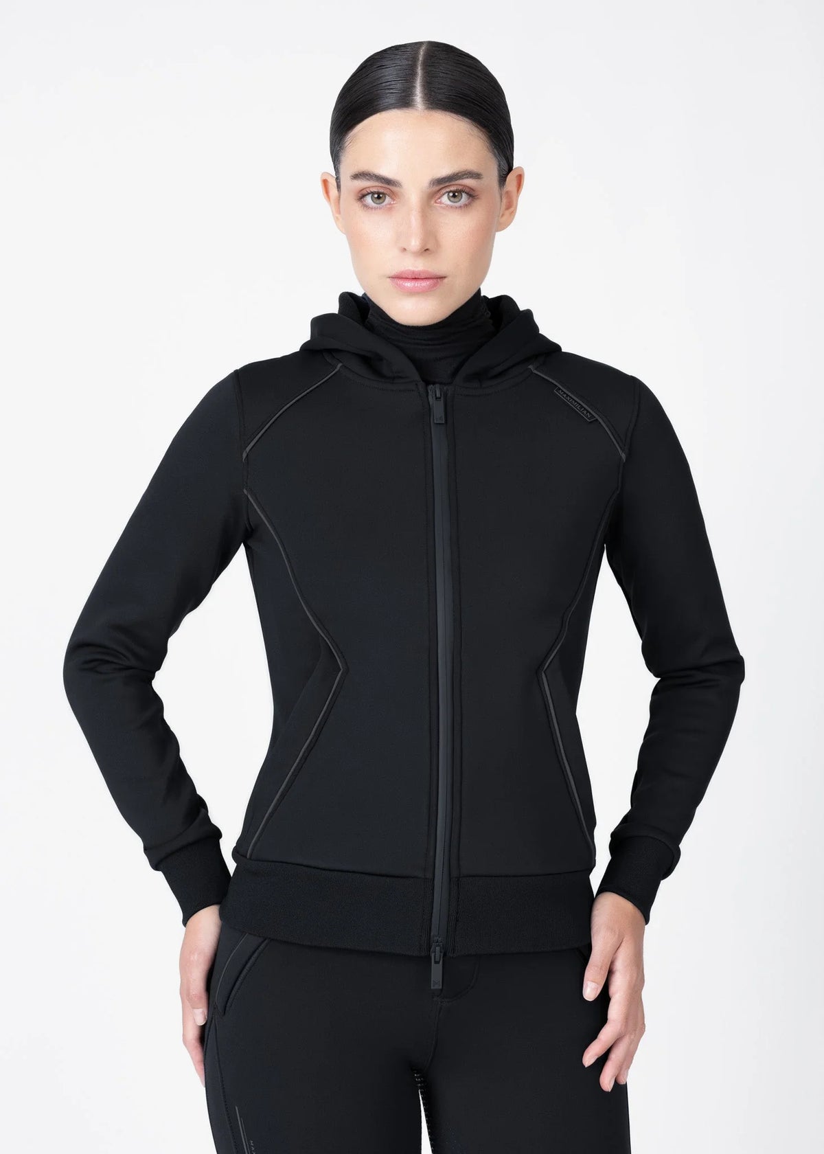 Maximilian Equestrian Artic Zip pulóver, fekete