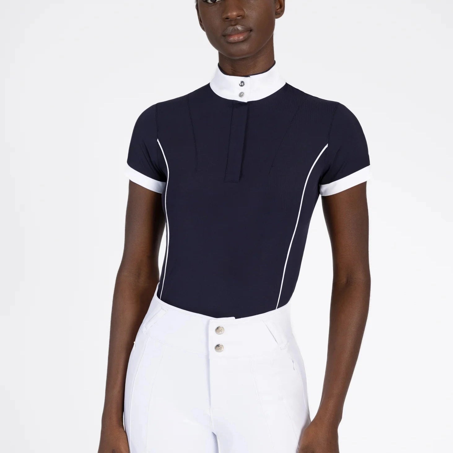 Maximilian Equestrian Nova rövid ujjú versenying, fehér-navy