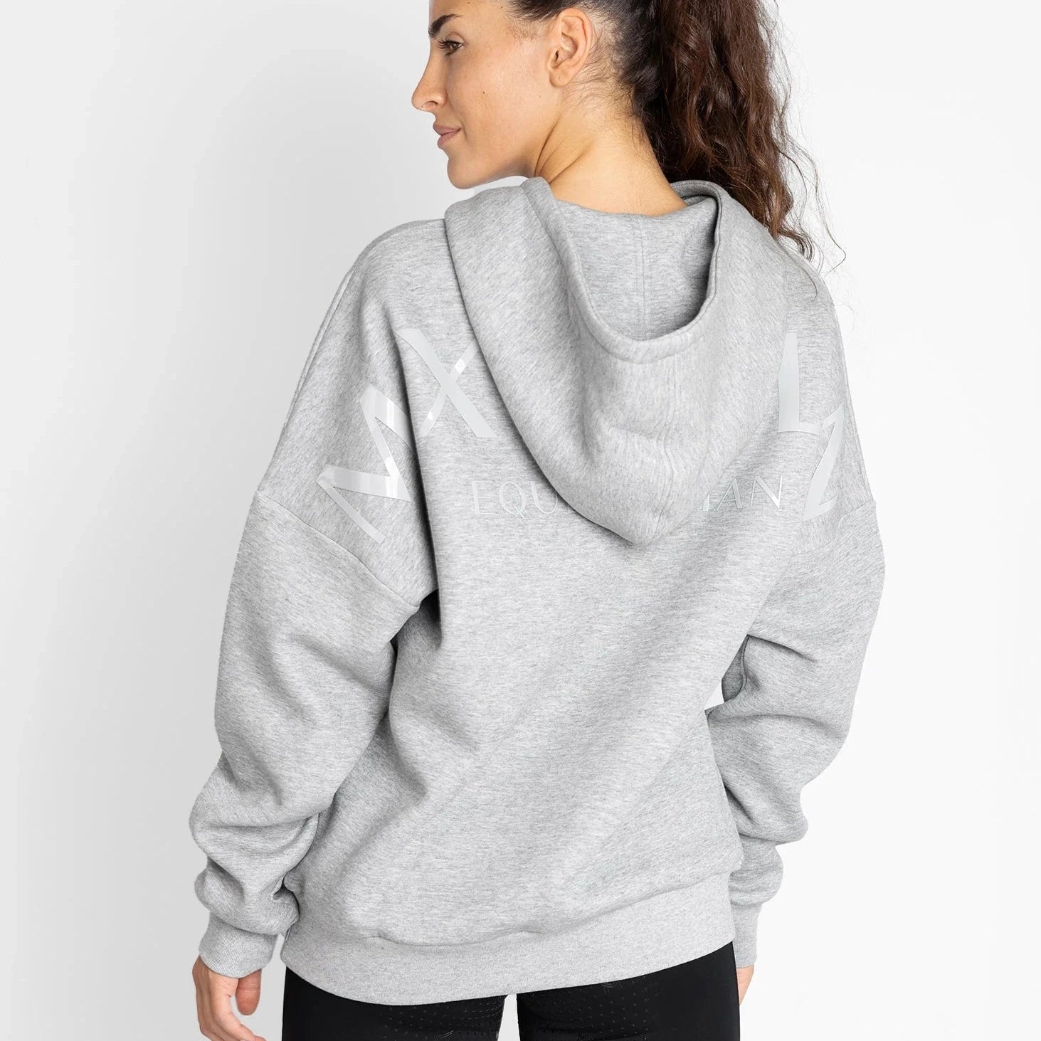 Maximilian Equestrian Icon Oversized Hoodie, grey