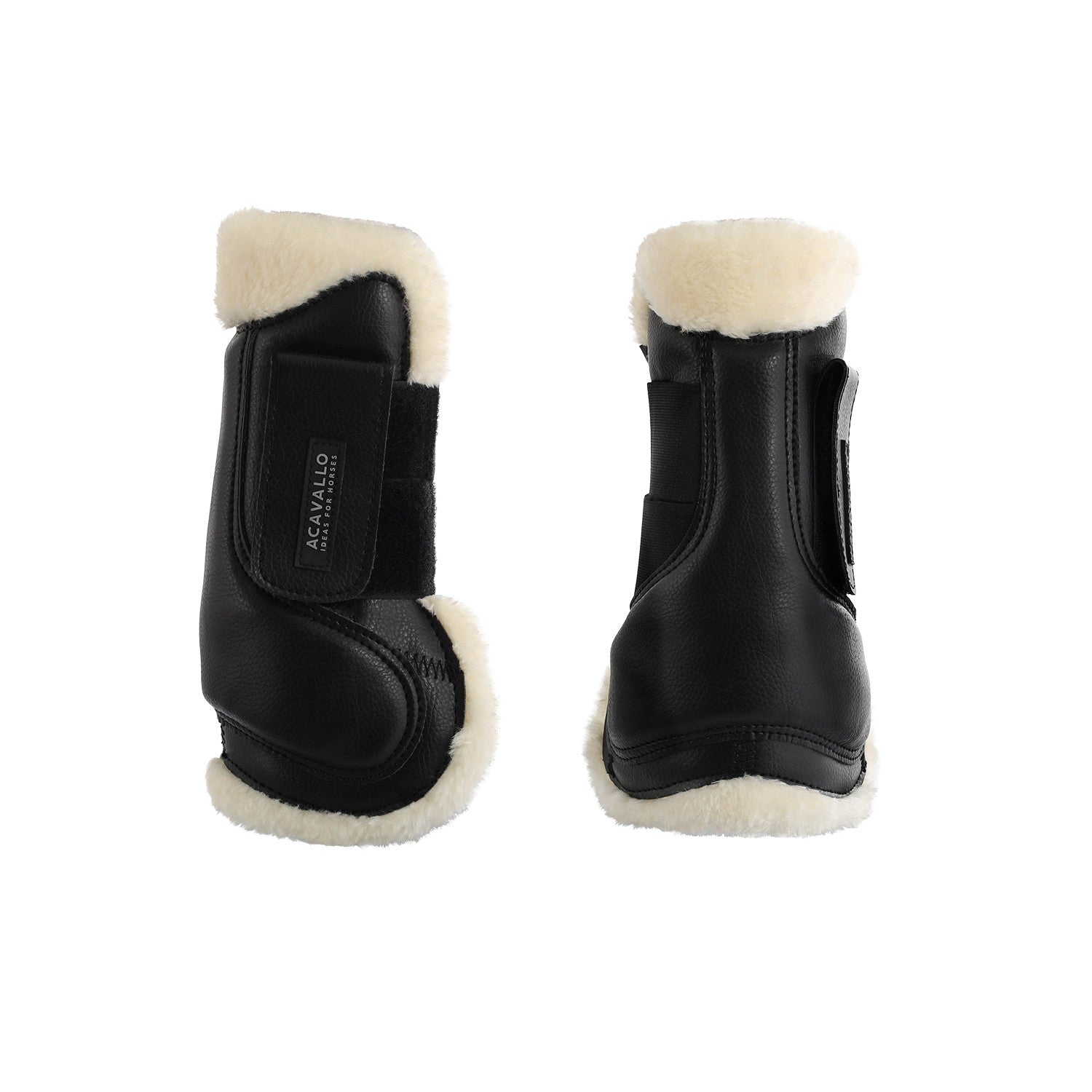 Acavallo tendon boots in eco-leather, black