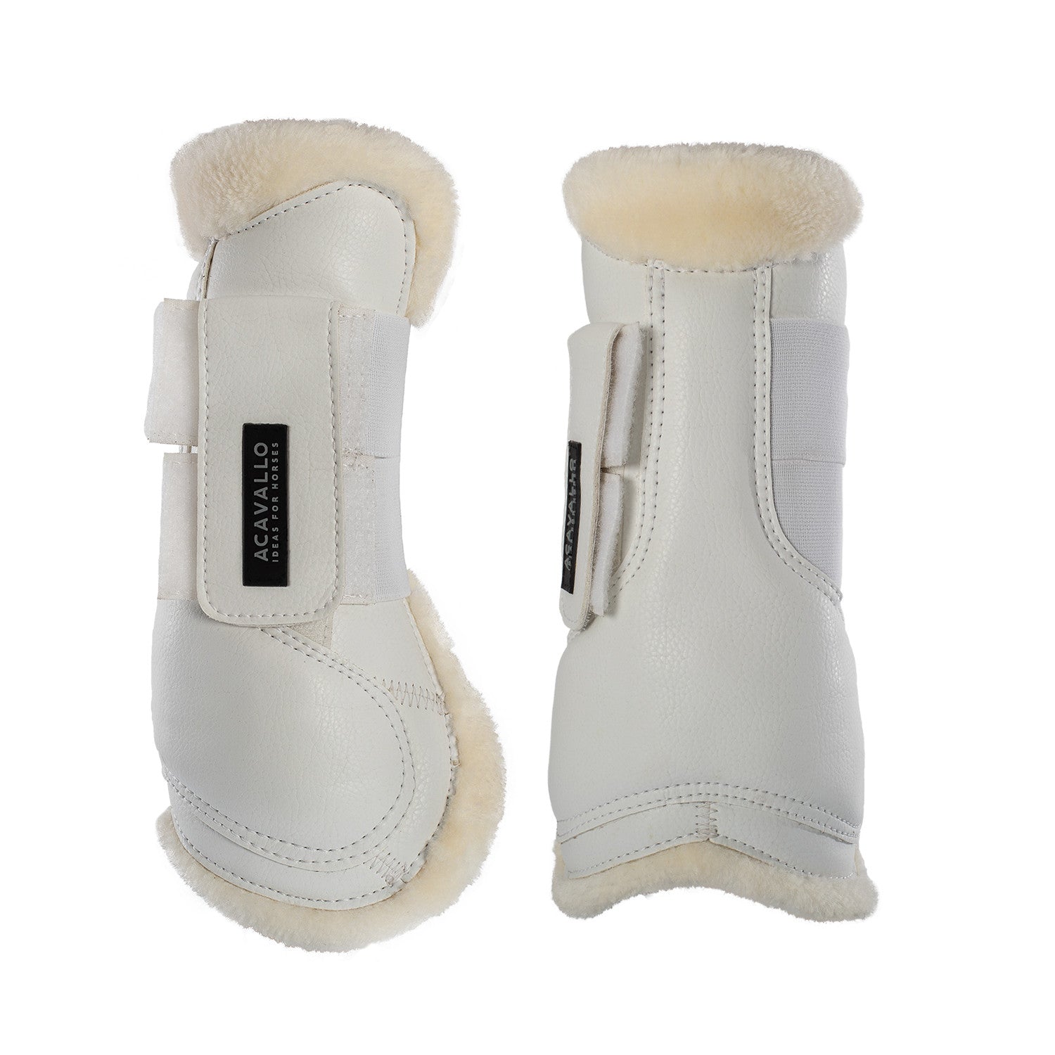 Acavallo tendon boots made of eco-leather, white