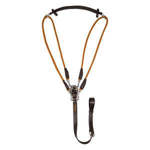 Acavallo Gogue calfskin and nylon auxiliary rein, brown