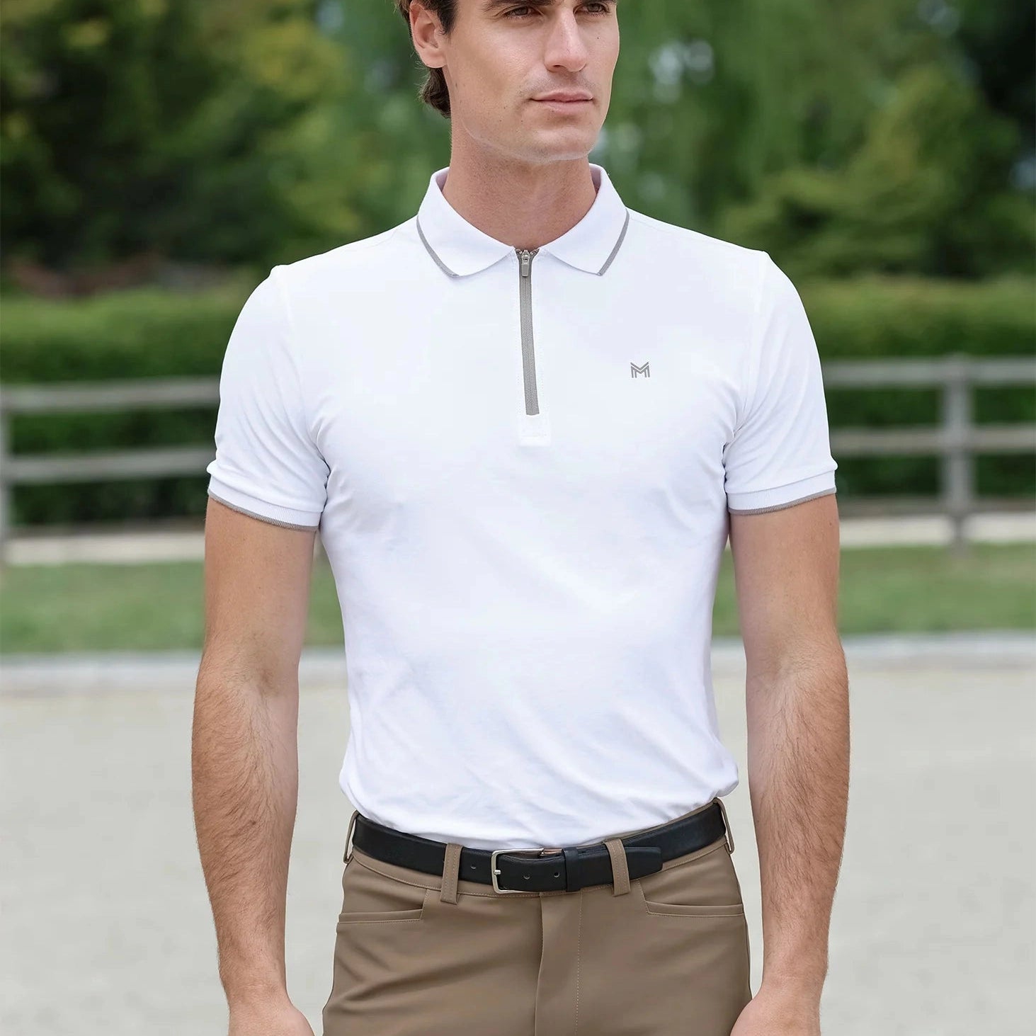 Maximilian Equestrian Core Polo Shirt, fehér