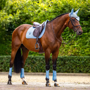 Equestrian Stockholm jumping saddle pad, midsummer blue