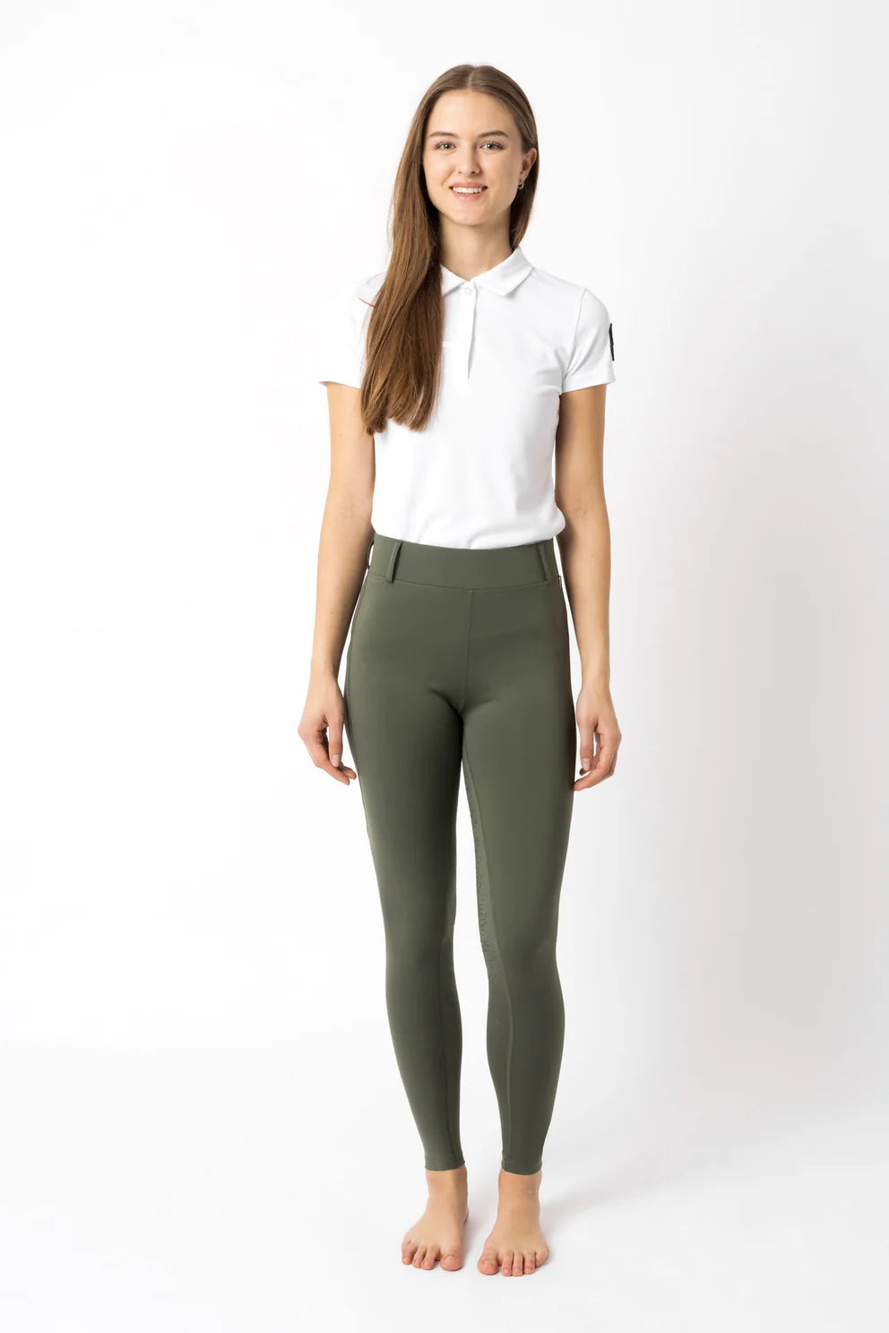 Horze Dea Női Teliszilikonos Lovagló Leggings, zold