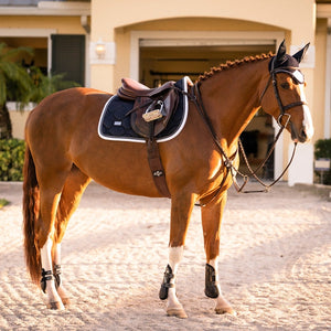 Equestrian Stockholm Midnight White Edge Jump Saddle Pad